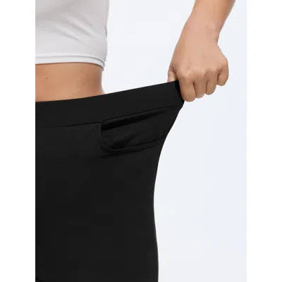 Bloomchic Stretchy Pull-on Plain Leggings In Black