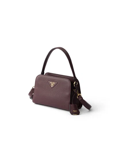Prada Leather Mini Handbag In Red