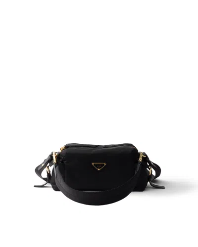 Prada Explore Small Re-nylon And Leather Shoulder Bag In Black