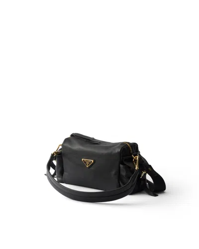 Prada Explore Small Re-nylon And Leather Shoulder Bag In Black
