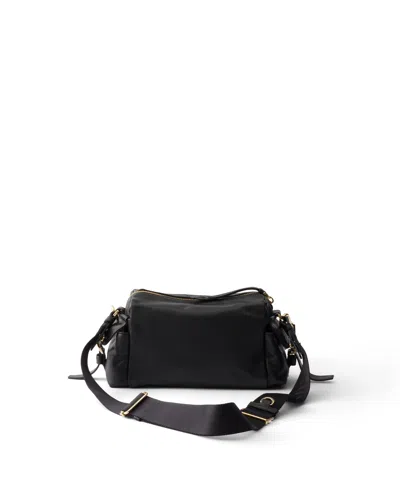 Prada Explore Small Re-nylon And Leather Shoulder Bag In Black