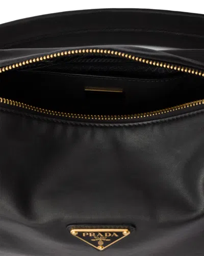 Prada Explore Small Re-nylon And Leather Shoulder Bag In Black