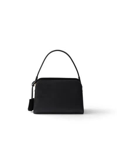 Prada Leather Mini Handbag In Black