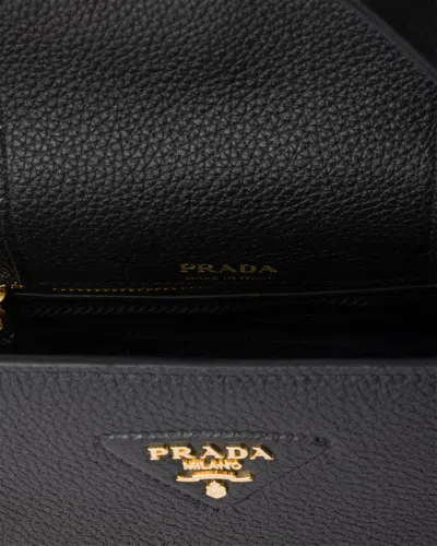 Prada Leather Mini Handbag In Black