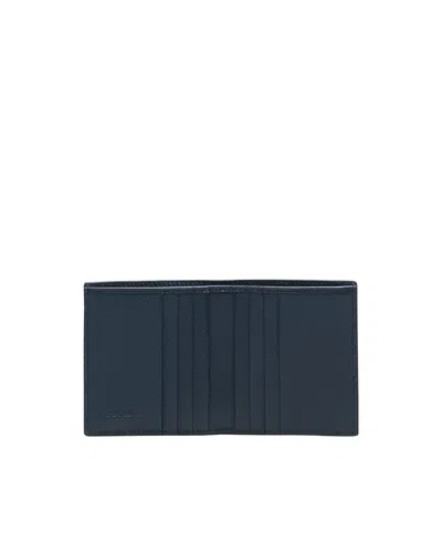 Prada Saffiano Leather Logo Wallet In Black