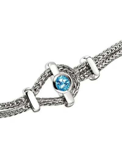 John Hardy 아이콘 블루 토파즈 브레이슬릿 In Metallic