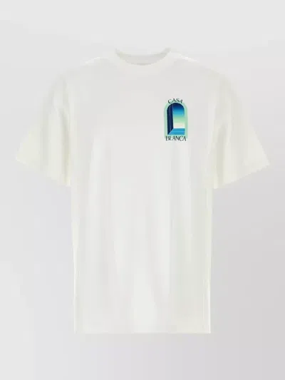 Casablanca Cotton Crew Neck Graphic Print T Shirt In Multi