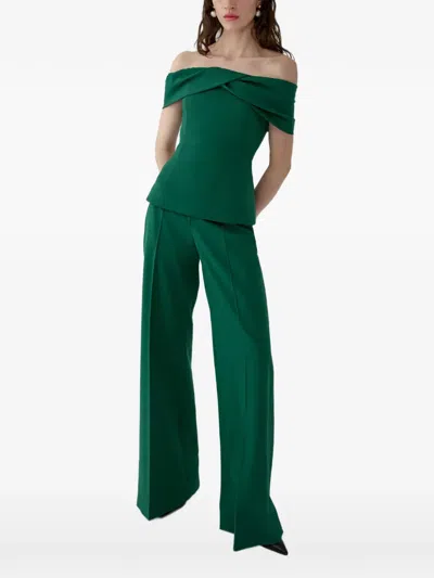 Carolina Herrera 드레이프 오프숄더 블라우스 In Multi