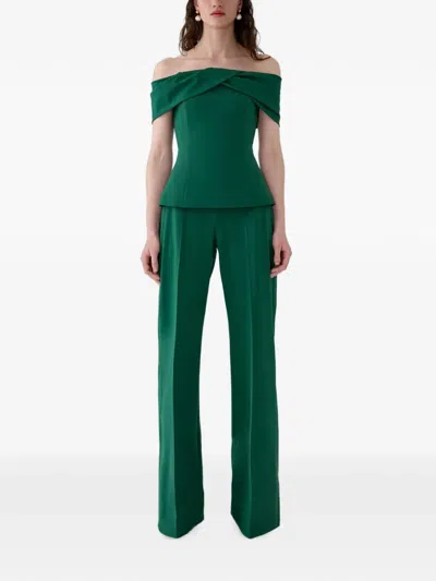 Carolina Herrera 드레이프 오프숄더 블라우스 In Multi