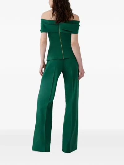 Carolina Herrera 드레이프 오프숄더 블라우스 In Multi