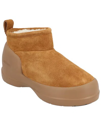 Moon Boot Mezzaluna Low Leather Boot In Brown