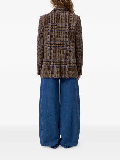 Closed Check-pattern Double-breasted Blazer In Multi