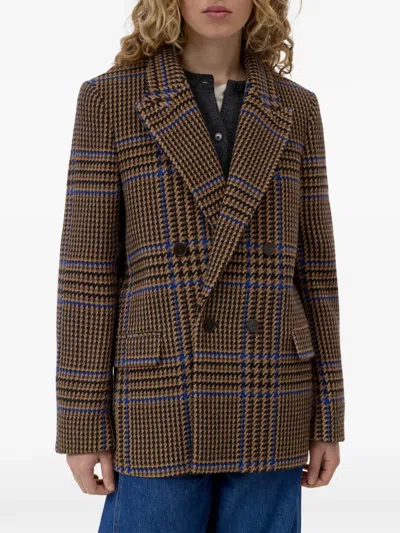 Closed Check-pattern Double-breasted Blazer In Multi