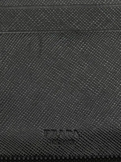 Pre-owned Prada 2000-2013 Saffiano Zip Around Wallet Long Wallets In Black