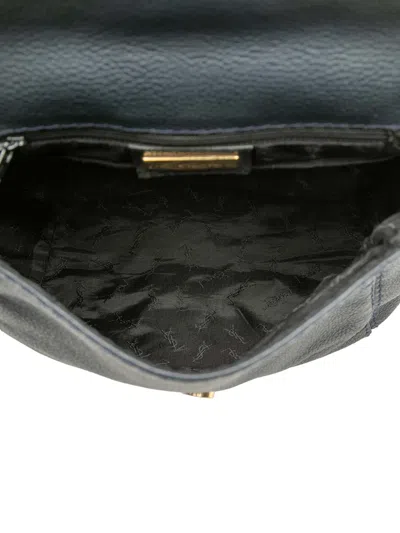 Pre-owned Saint Laurent 2000-2012 Embossed Leather Backpack In Blue