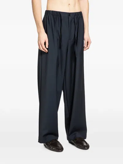 Rose Burrito Drawstring Virgin-wool Trousers In Blue