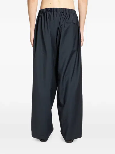 Rose Burrito Drawstring Virgin-wool Trousers In Blue