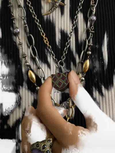 Sevan Biçakçi Padlock Ruby And Diamond Pendant In Gold