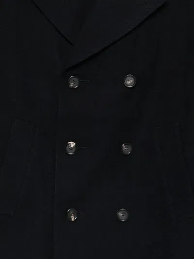 Canali Double-breasted Coat In Multi