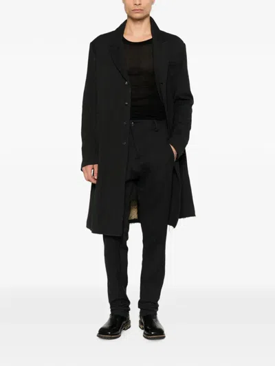 Masnada Herringbone-pattern Belt-loop Trousers In Black