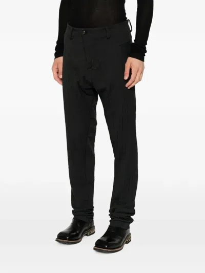 Masnada Herringbone-pattern Belt-loop Trousers In Black