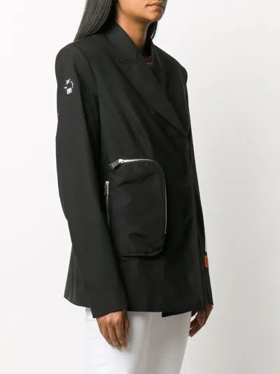 Heron Preston Tailored Wrap-front Blazer In Black
