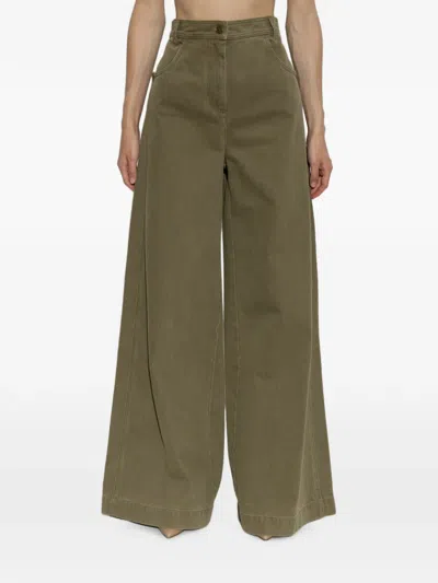 Max Mara Studio Ribera Trouser In Green