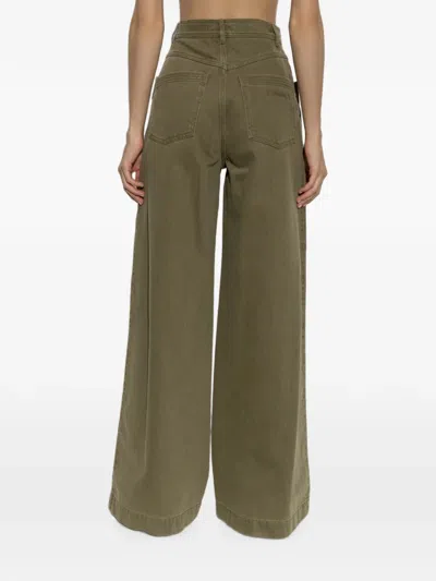 Max Mara Studio Ribera Trouser In Green
