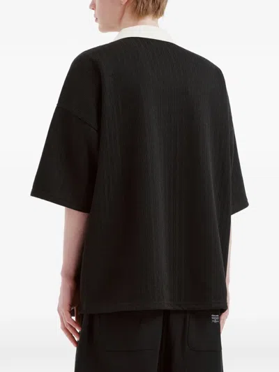 Aftermaths Logo-motif Ribbed Top In Black