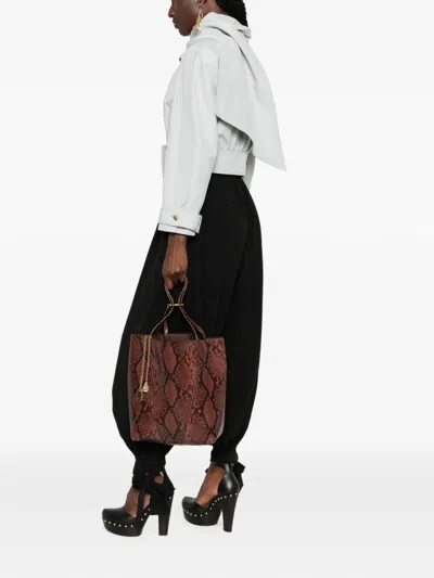 Chloé Medium Spin Python-effect Tote Bag In Multi