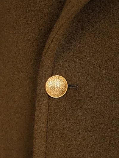 Tagliatore Double-breasted Wool Pea Coat In Brown