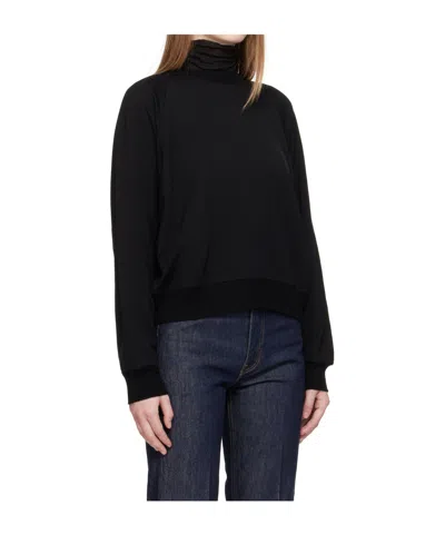 Auralee Wool Blend Crew Neck Pullover In Black