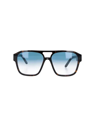Facehide Oversized Square Sunglasses In Blue