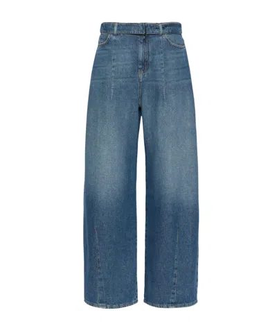 Weekend Max Mara Madia Belted Wide-leg Jeans In Blue
