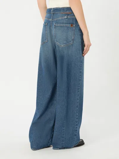 Weekend Max Mara Madia Belted Wide-leg Jeans In Blue