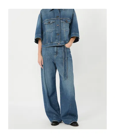 Weekend Max Mara Madia Belted Wide-leg Jeans In Blue