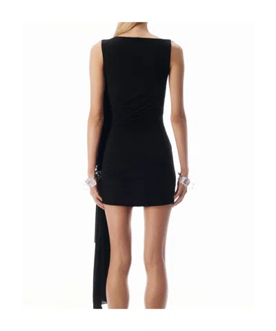 Alexander Wang Asymmetric Ruched Mini Dress In Black