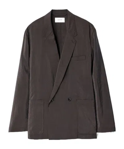 Lemaire Light Double-breasted Jacket In Dry Silk In Multi