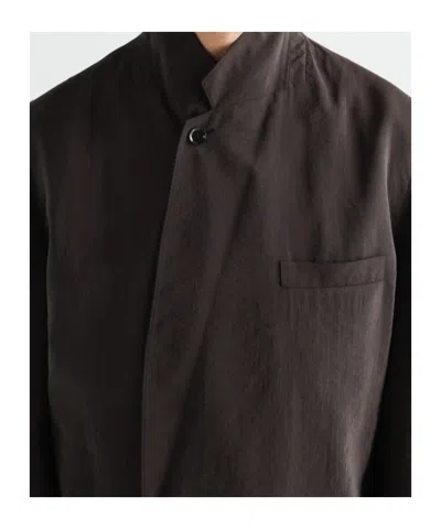 Lemaire Light Double-breasted Jacket In Dry Silk In Multi