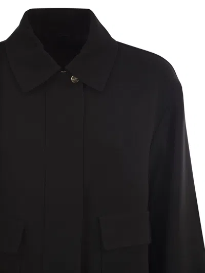 Max Mara Studio Boxy Fit Jacket In Black