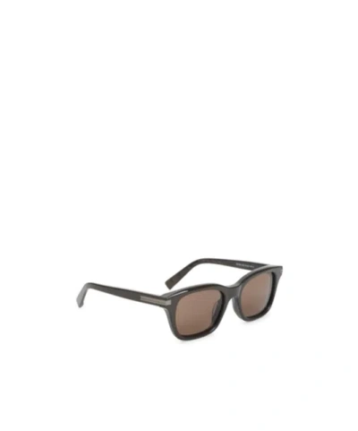 Zegna Ez 0303 Rectangular Sunglasses In Brown