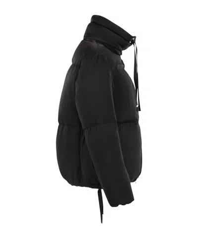 Herno High-neck Down Jacket With Drawstring Collar In Black