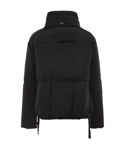 Herno High-neck Down Jacket With Drawstring Collar In Black