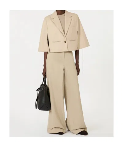 Max Mara Single-breasted Cape In Neutral