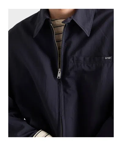 Prada Technical Fabric Blouson Jacket In Blue