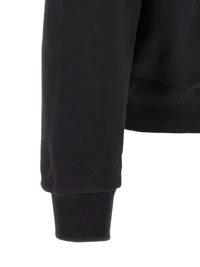 Jacquemus High Neck Zip Sweatshirt With Logo Detail And Gathered Cuffs In Black
