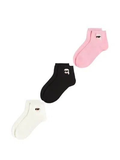 Karl Lagerfeld Ikon Short Socks – 3-pack In Multi