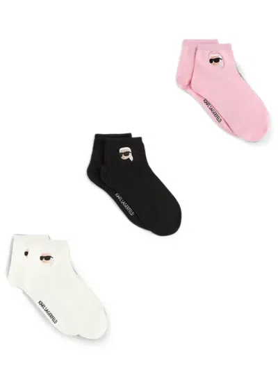 Karl Lagerfeld Ikon Short Socks – 3-pack In Multi