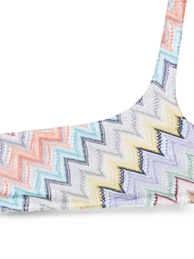 Missoni Zigzag One-shoulder Bikini In Multi