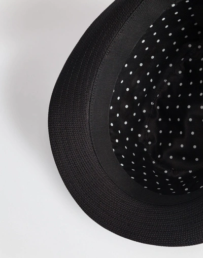 Shop Dolce & Gabbana Trilby Cotton Hat In Black